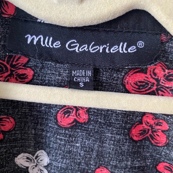 Mlle Gabrielle Black Vintage (1950’s) Dress Red and White Floral Design Small - Picture 2 of 8